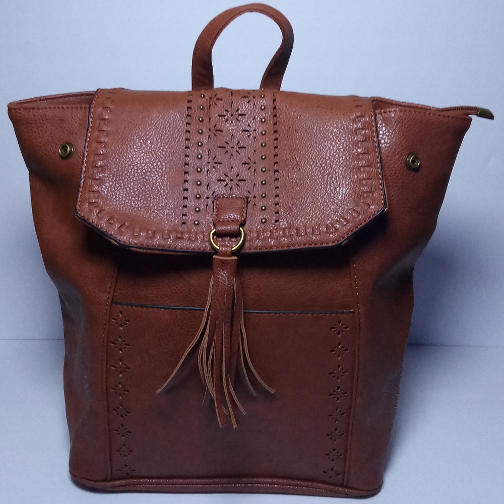 Brown leather country bag